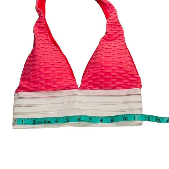 10/$25🦋 Resist Today Pink & White Banded High Impact Supportive Sports Bra - M - Picture 9 of 11